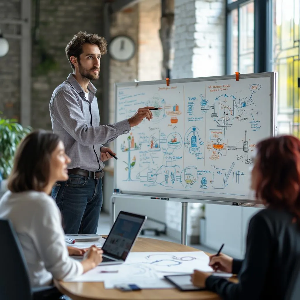 Sesión de brainstorming sobre innovación en IA