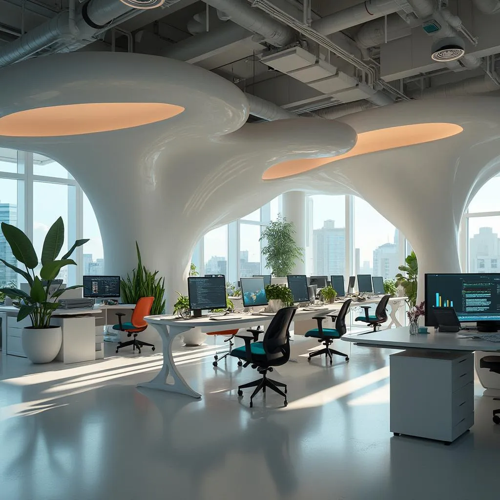 Espacio de trabajo moderno y tecnológico